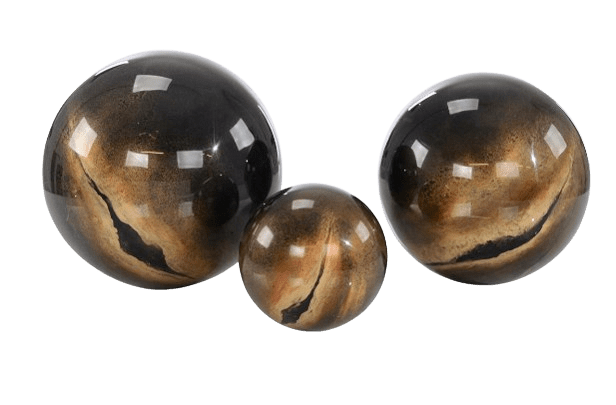 A SET OF THREE DECORATIVE LACERO BALLS